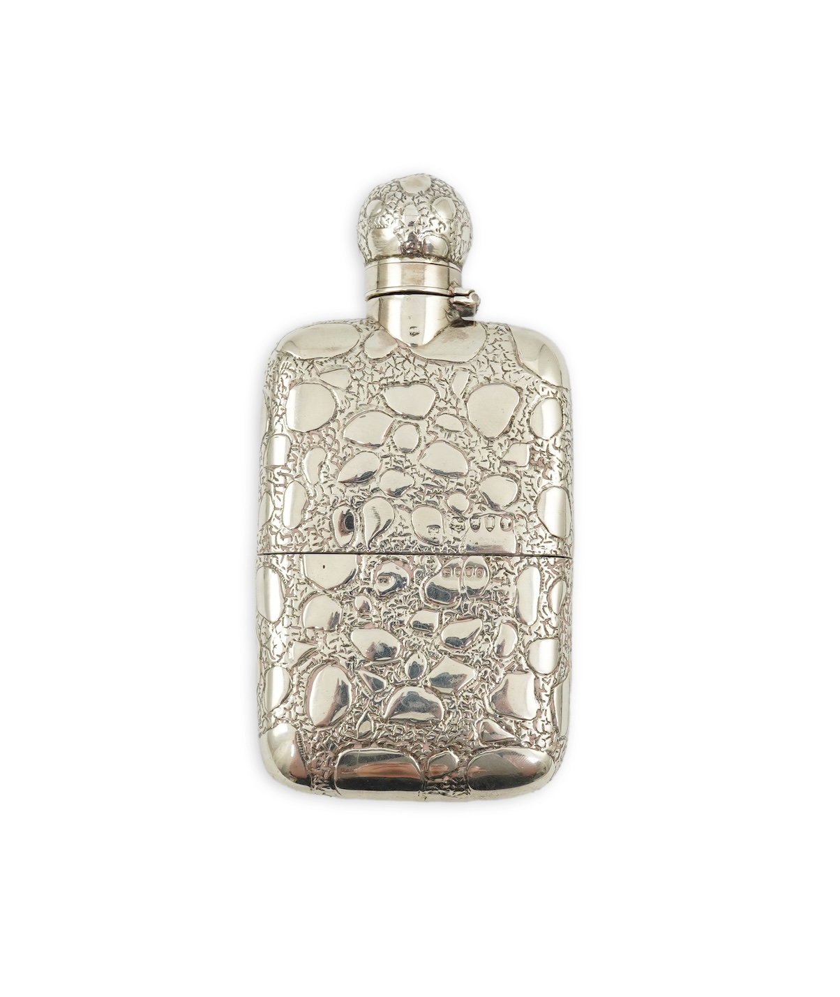 A late Victorian silver hip flask, maker George Heath?